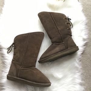 BEARPAW suede leather wool shearling boots sz 7